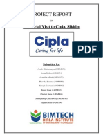 Industrial Trip Report CIPLA PDF
