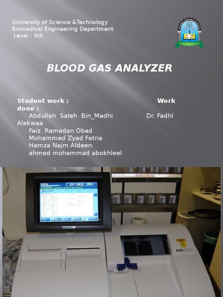 Blood Gas Analyzer PDF Ph Electric Current