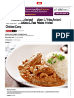 Chicken Curry: Recipes (../allrecipes) Videos (../video - Recipes) Articles (../Food-Related-Articles)