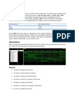 Control Unit Design and Simulation