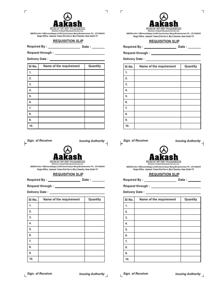 Requisition Slip PDF | PDF