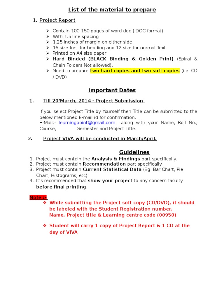 Project File Material Preparation Guide | PDF