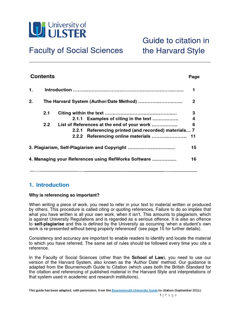 Harvard Citation Plagiarism