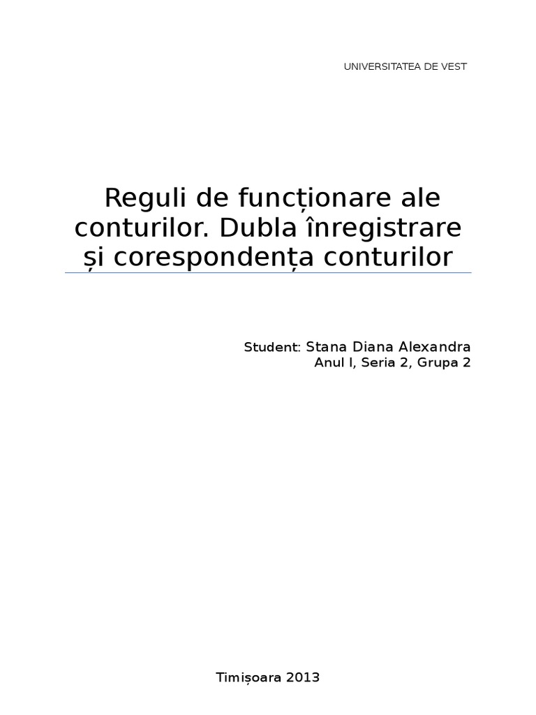 Reguli de Funcționare A Conturilor | PDF