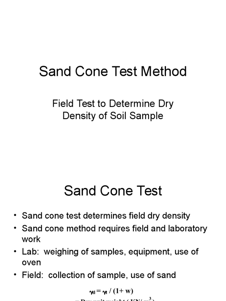 Sand Cone Test