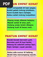 Ciri-Ciri Pantun Empat Kerat