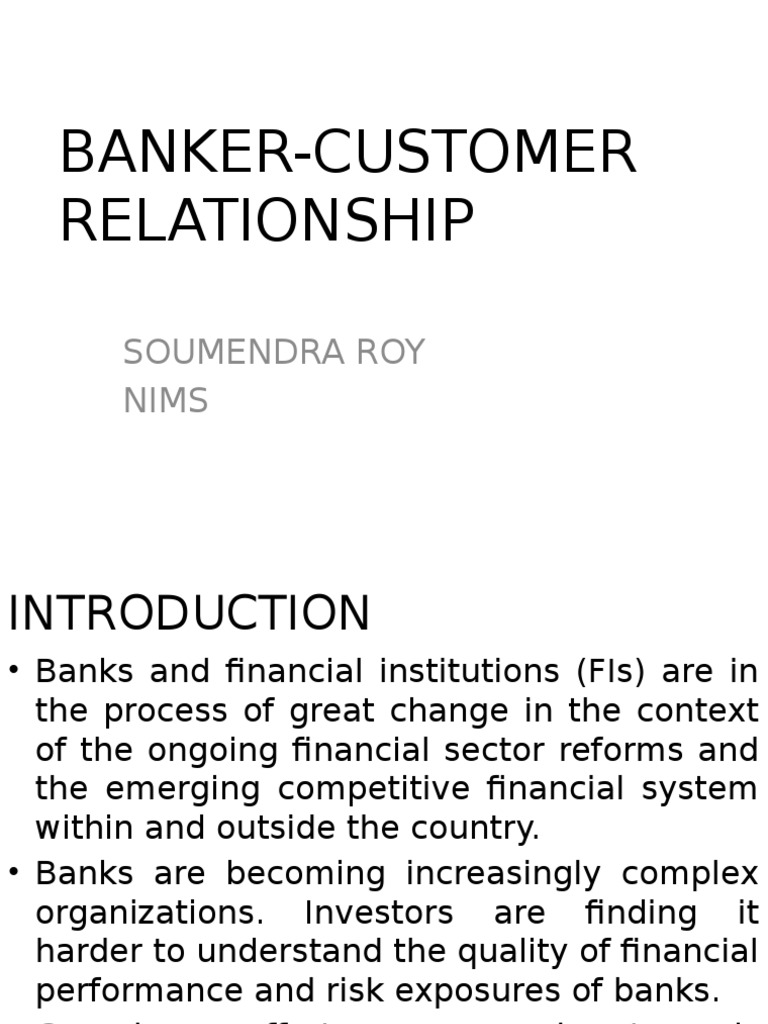 Banker-Customer Relationship Explained | PDF | Reserve Bank Of India ...