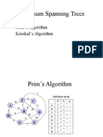 Minimum Spanning Trees: Prim's Algorithm Kruskal's Algorithm