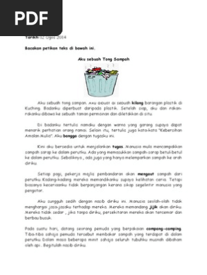 Petikan Teks Aku Sebuah Tong Sampah Pdf