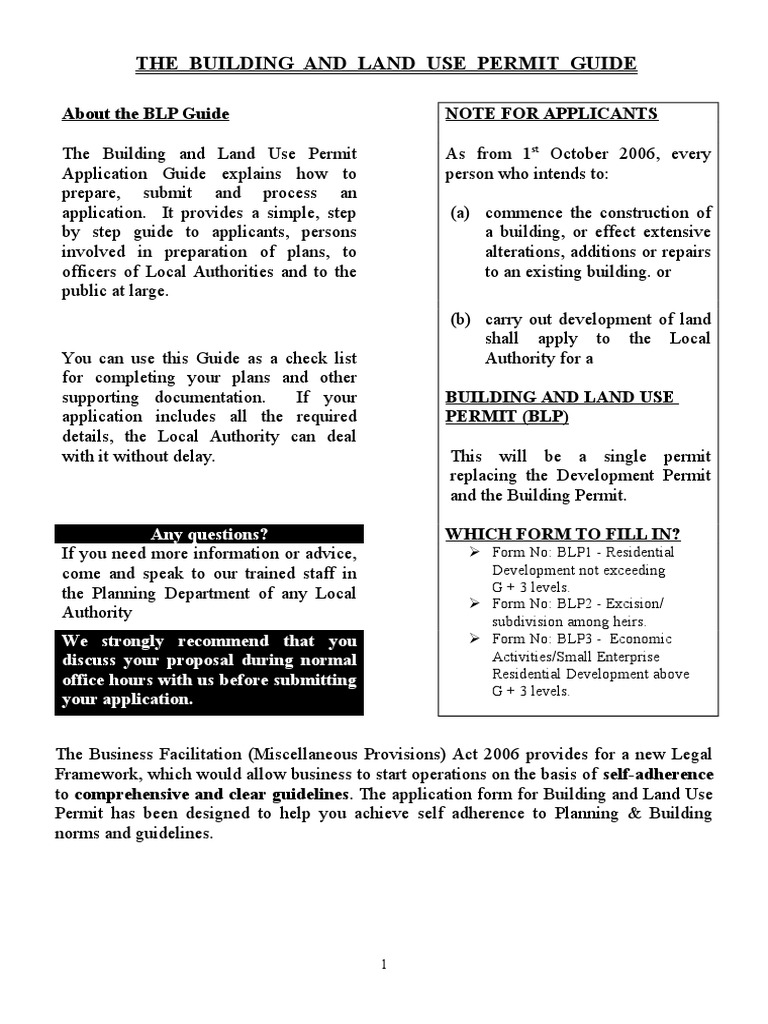 Building and Land Use Permit Guide | PDF | Architect | Newspapers