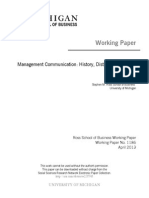 Working Paper: Management Communication: History, Distinctiveness, and Core Content