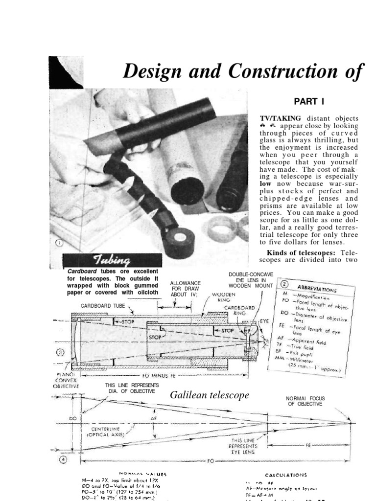 Telescope Design 1 PDF Lens (Optics) Glass Engineering And Science