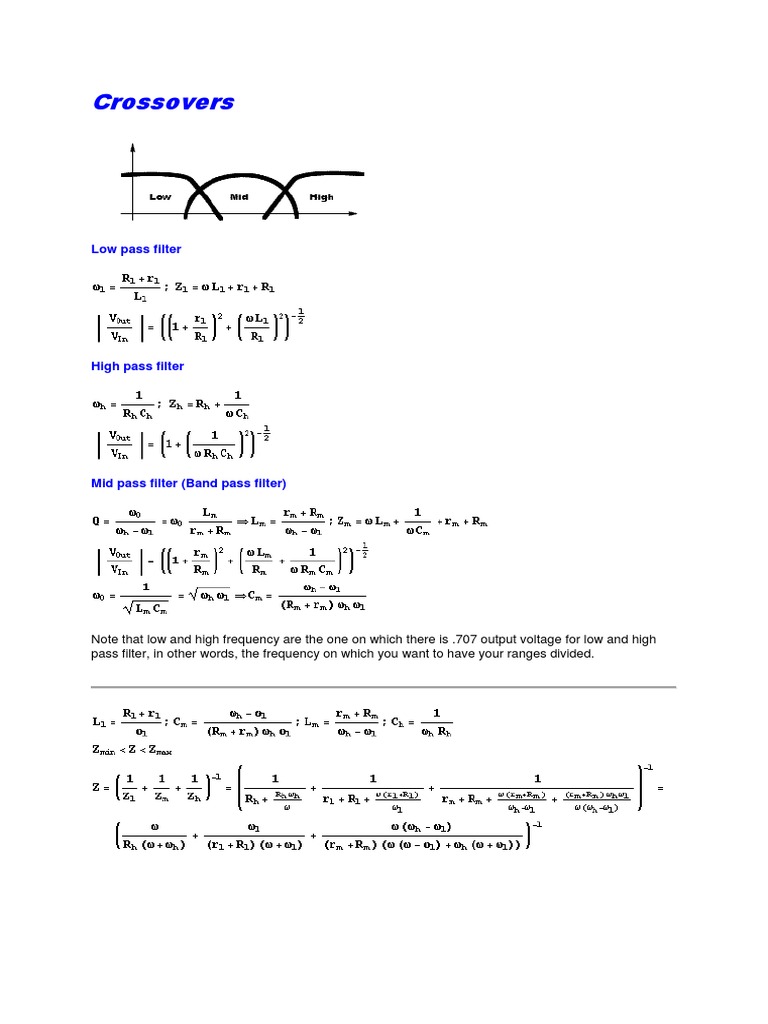 Audio Crossover Basics | PDF | Science & Mathematics