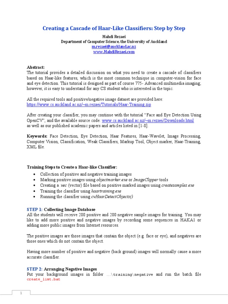 Tutorial-Creating A Cascade of Haar-Like Classifiers - Step by Step ...