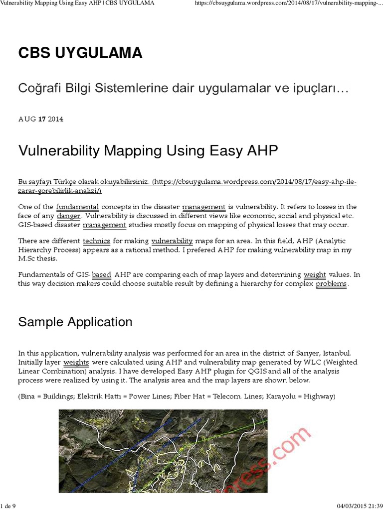 Easy AHP for Vulnerability Mapping | PDF | Applied Mathematics | Areas ...