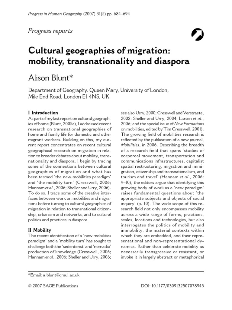 Migration and Diasporas 2007 | PDF | Diaspora | Immigration
