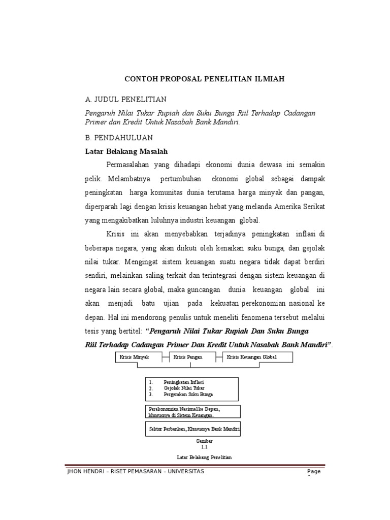 Contoh Proposal Penelitian Ilmiah Doc