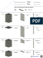 Name: Teacher: Date: Score:: Find The Value of Each Group of Base Ten Blocks