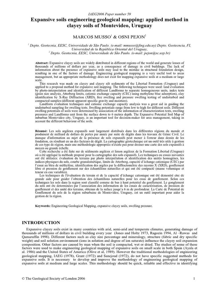Expansive Soils Engineering Geological Mapping: Applied Method in ...