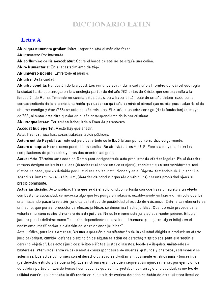 Diccionario Latino: Letra A | PDF | Códice | Roma antigua