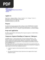 Temporary Segment Handling in Temporary Tablespace