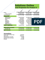 Adaptive Solutions Online: Eight-Year Financial Projection For Product X