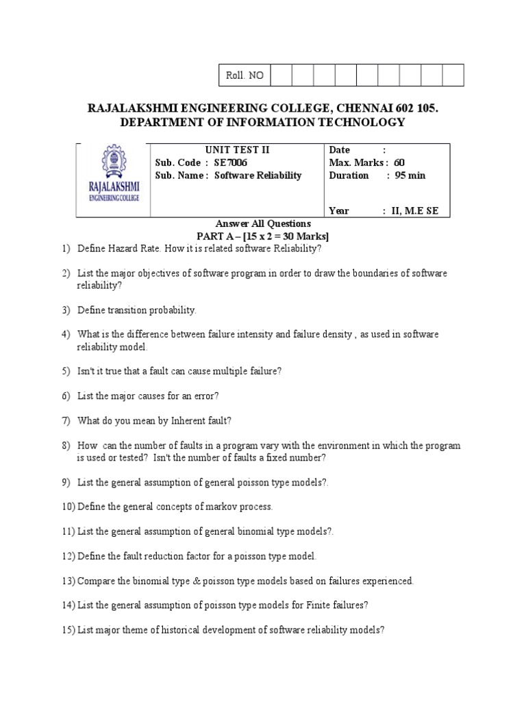 Software Reliability Unit Test II | PDF