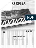 Farfisa TK 89 Synthesizer Owner Manual