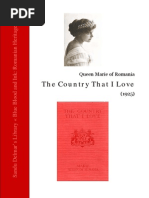 The Country That I Love - An Exile's Memories by Marie Queen of Romania