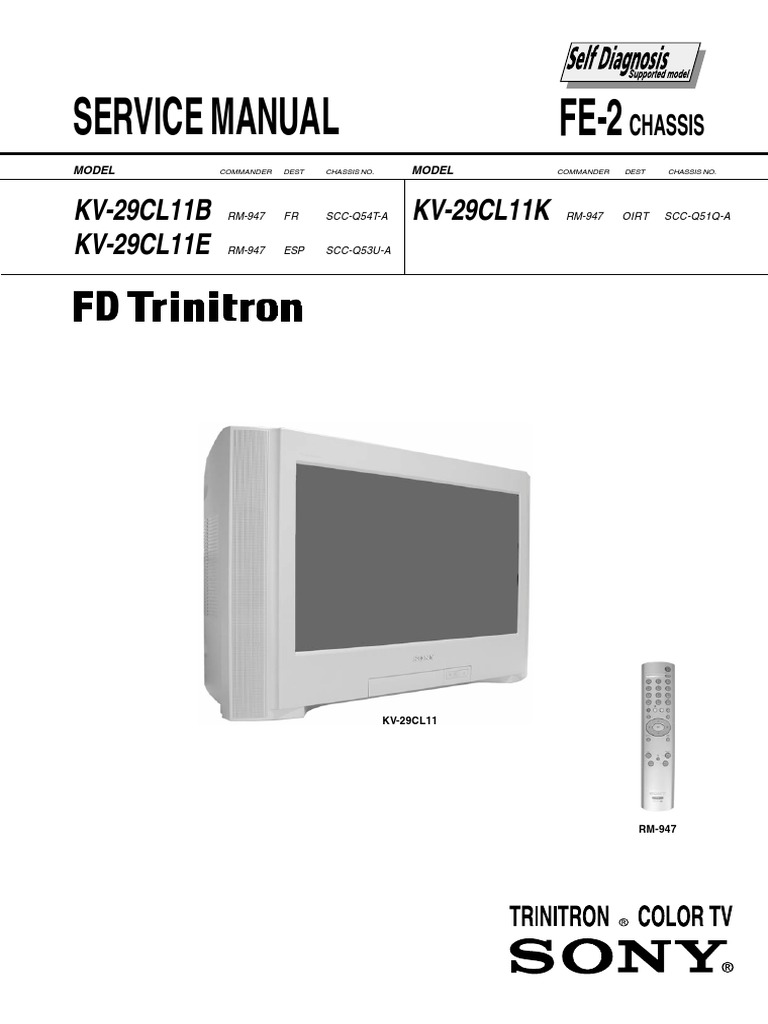 Service Manual FE-2: KV-29CL11B KV-29CL11E KV-29CL11K | PDF