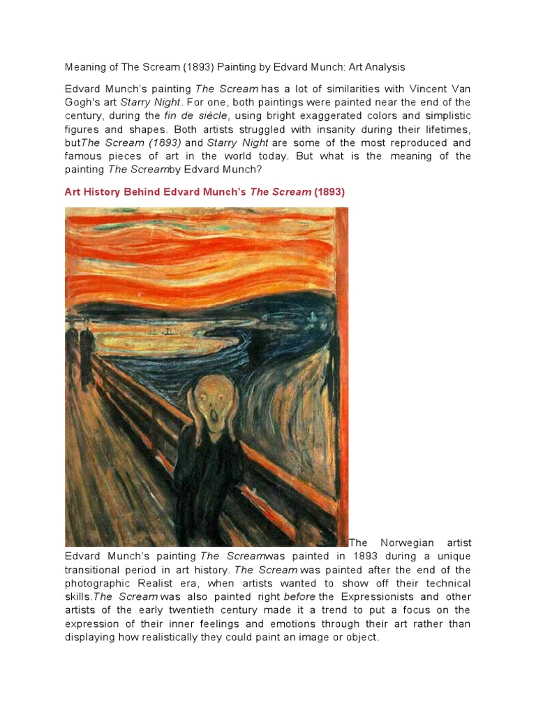 Meaning of The Scream.docx | Paintings | Library And Museum