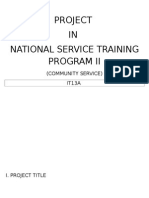 Project IN National Service Training Program Ii: (Community Service) IT13A