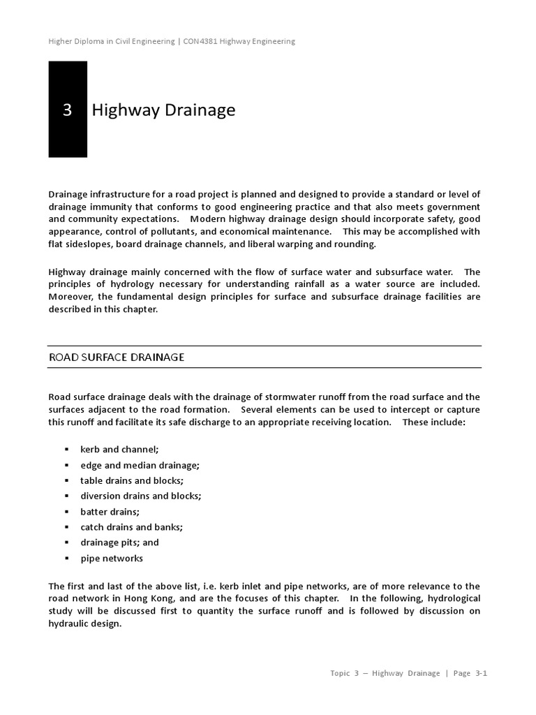 Highway Drainage Design Principles | PDF | Drainage Basin | Surface Runoff