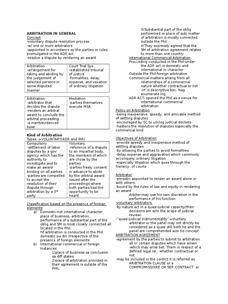 Overview of Arbitration Types and Processes | PDF | Arbitral Tribunal ...