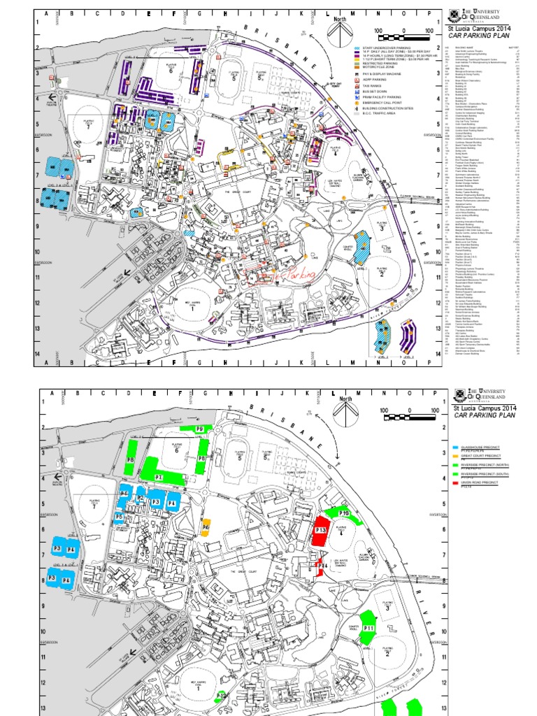 UQ Carpark Map Parking Lot Road Transport