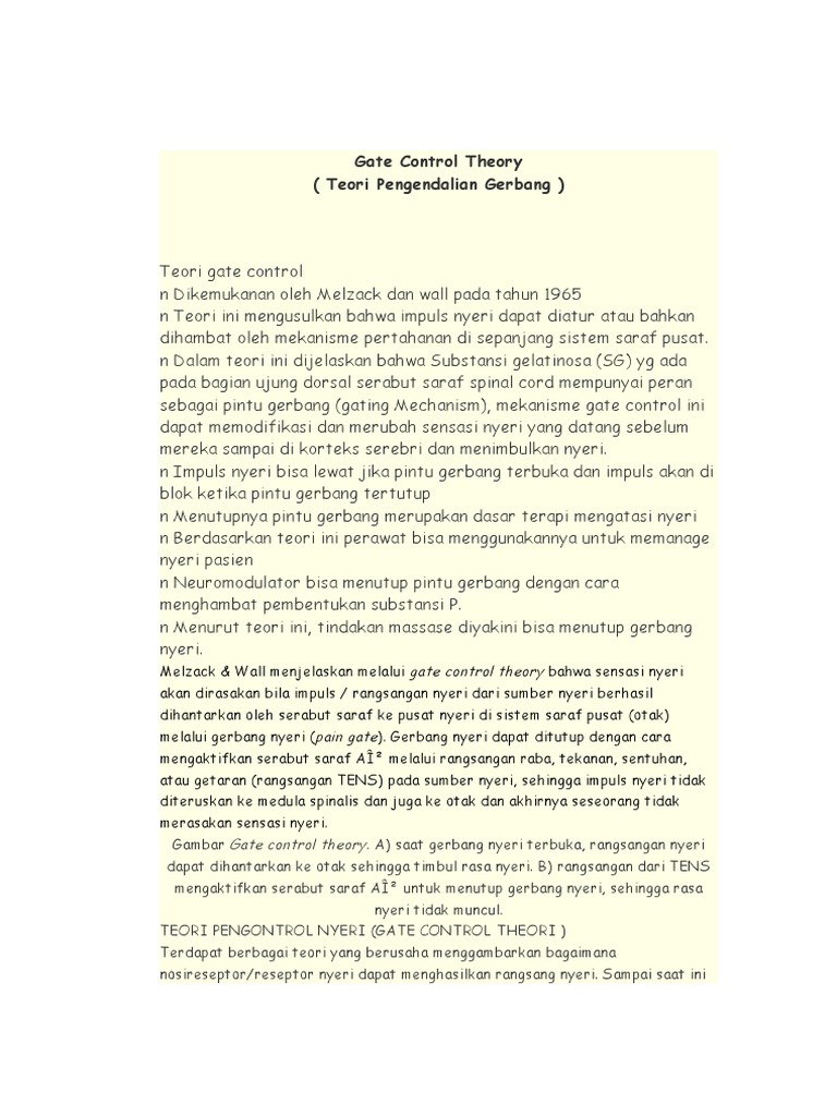 Gate Control | PDF | Pengembangan Diri