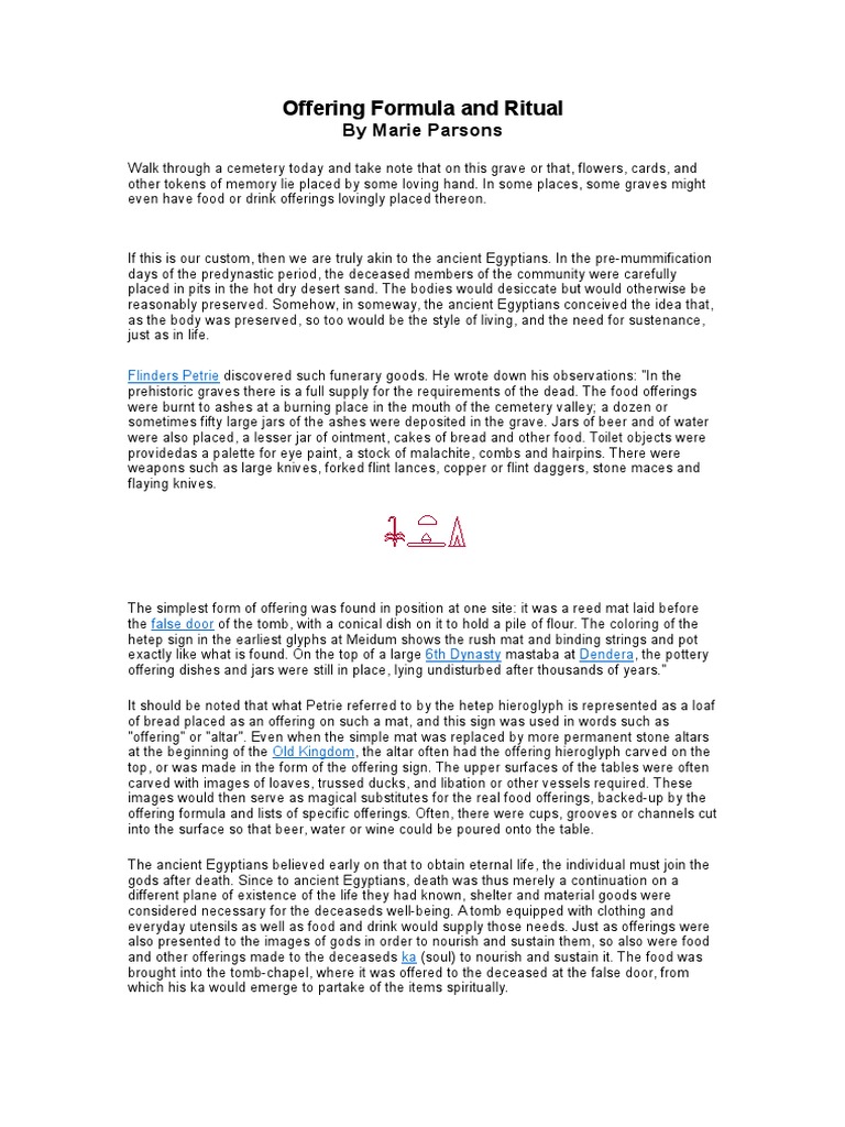Offering Formula and Ritual | PDF | Osiris | Ancient Egyptian Religion