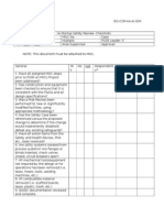 PSSR Checklist for Re-Startup Safety Review