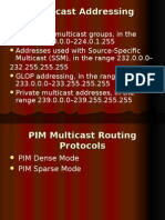 Multicast Addressing and PIM Routing Protocols