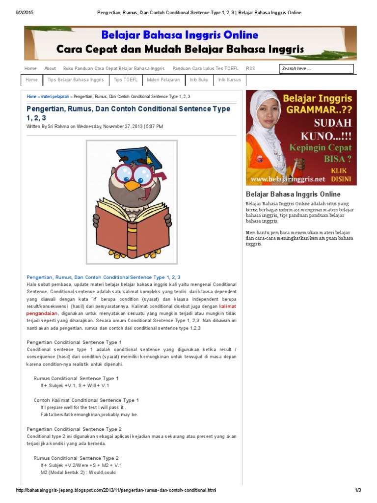 Contoh Conditional Sentence Dan Faktanya - Simak Gambar 