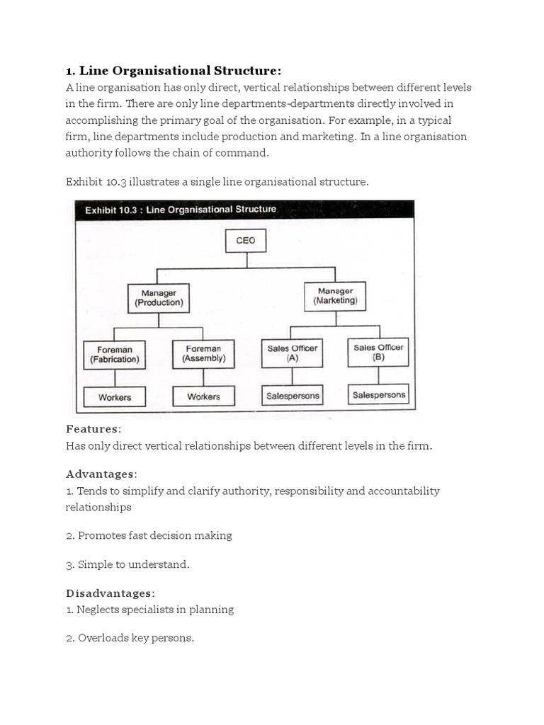 Line Organizational Structure Explained | PDF