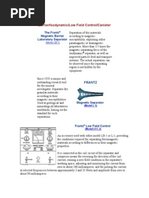 frantz isodynamic separator manual