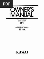 Kawai K1 Synthesizer Owners Manual