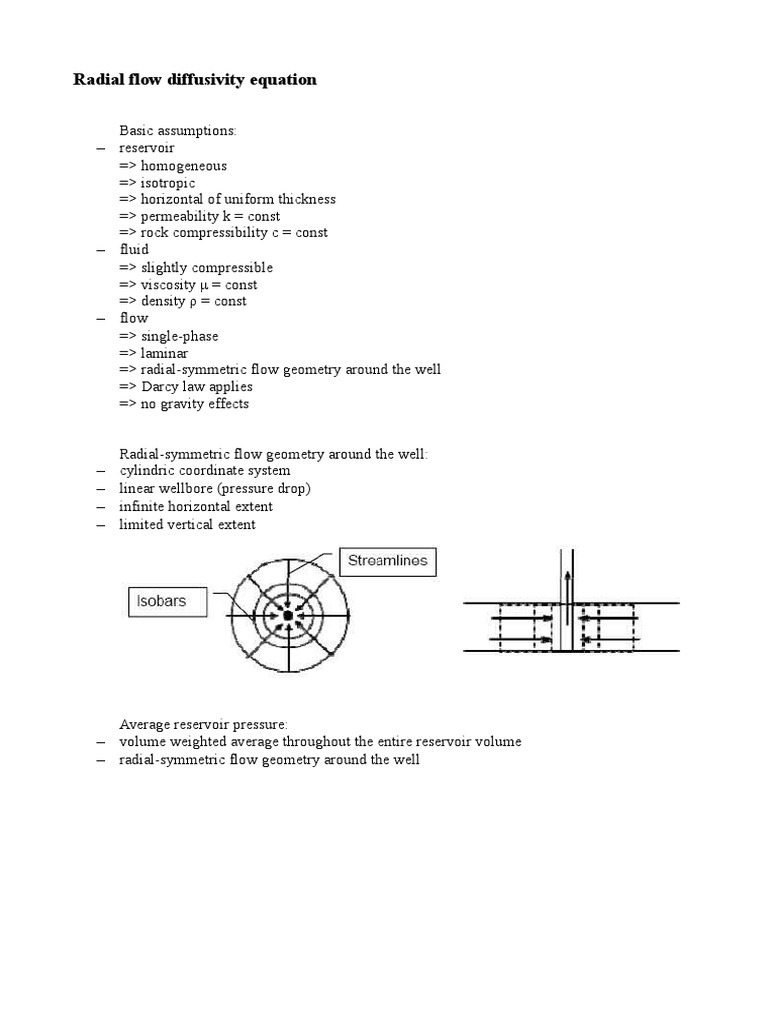 Radial Flow Diffusivity in Reservoirs | PDF | Fluid Dynamics ...
