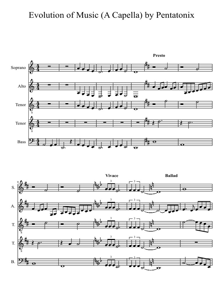 A Capella Music Notation Guide | PDF | Music Theory | Performing Arts