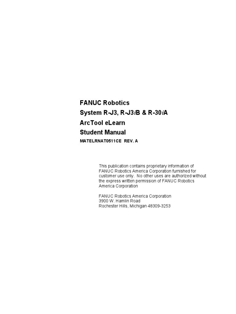 Fanuc R J3, R J3iB, R 30iA Student Manual | Cartesian Coordinate System  (7.3K views)