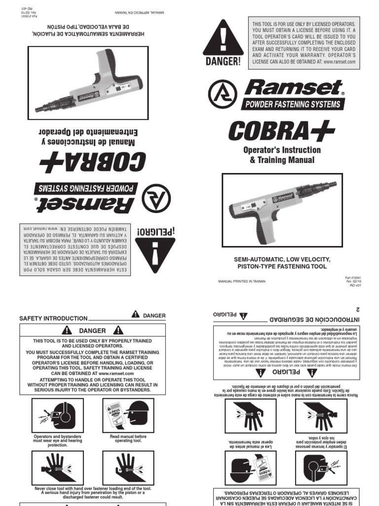 ramset Cobra Plus Manual | Bronze | Acier