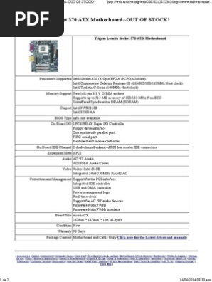 Trigem Lomita Socket 370 ATX Motherboard--OUT of STOCK!