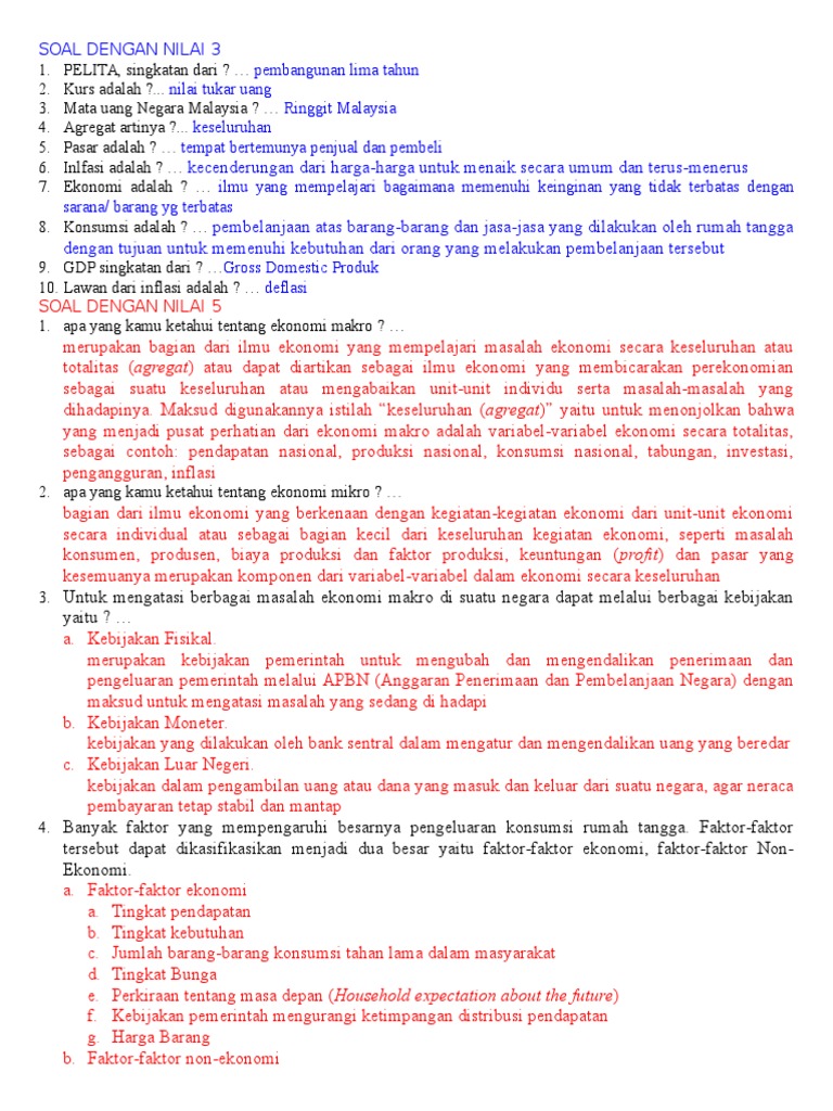 Contoh Soal Elastisitas Ekonomi Contoh Soal Terbaru