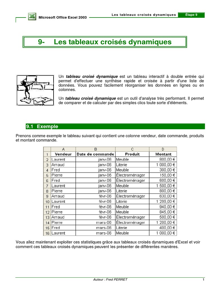 Tableau Croisé Dynamique Pour Les Nuls Pdf